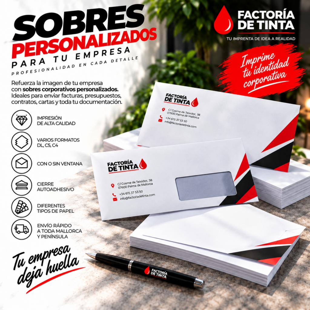 Sobres corporativos personalizados
